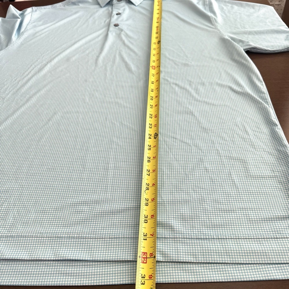 FootJoy Polo Shirt Mens XL Blue Houndstooth Golf Performance Stretch Collared - Picture 4 of 8